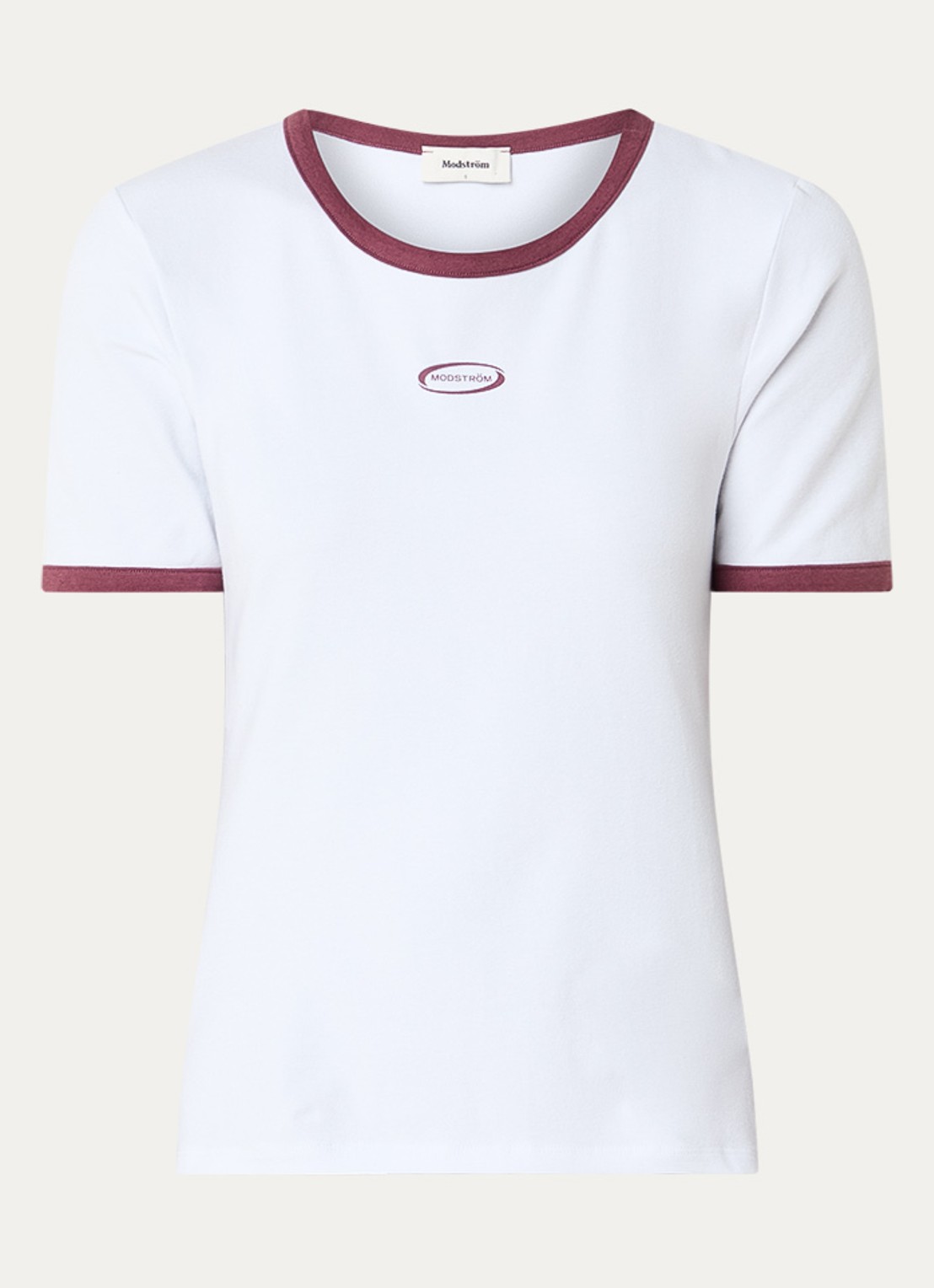 Modström Vernomd T-shirt met logo - voorkant 3 wit
