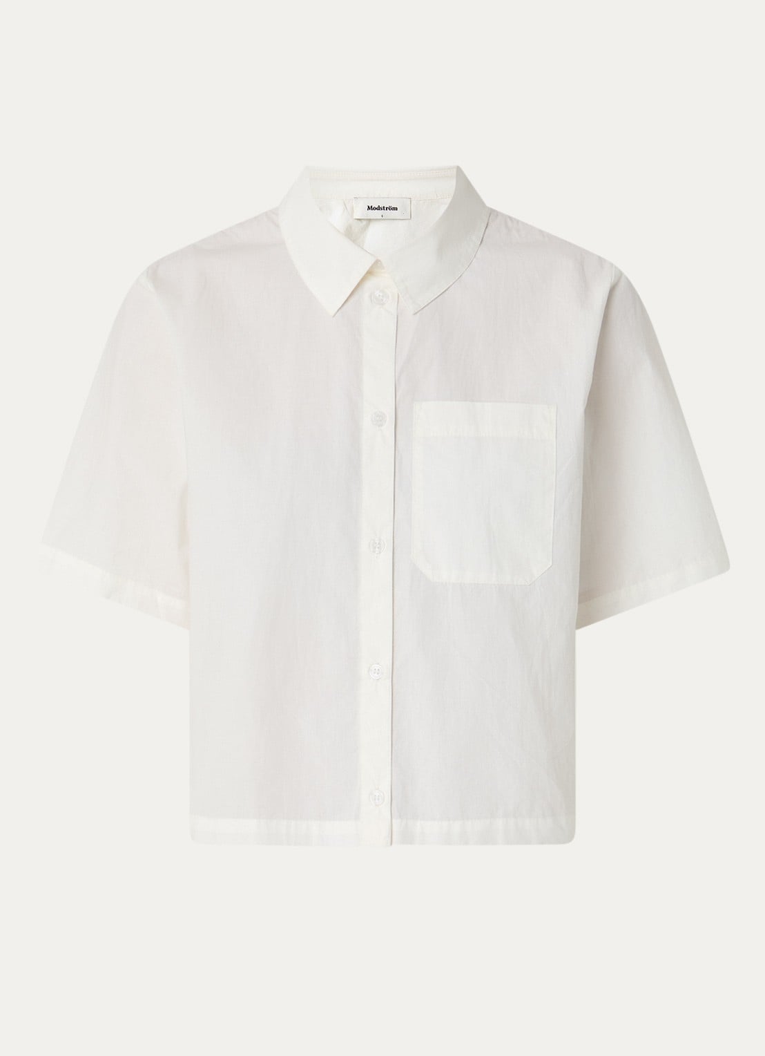 Modström Vilbert blouse met borstzak - voorkant 3 gebroken wit