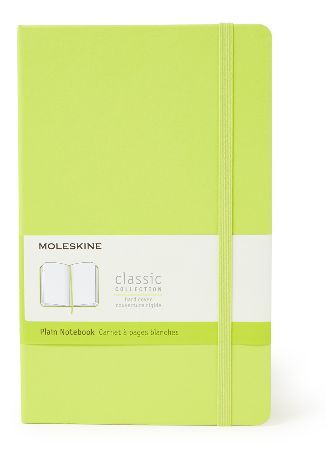 Moleskine Classic L blanco notitieboek  - voorkant 4 neongroen