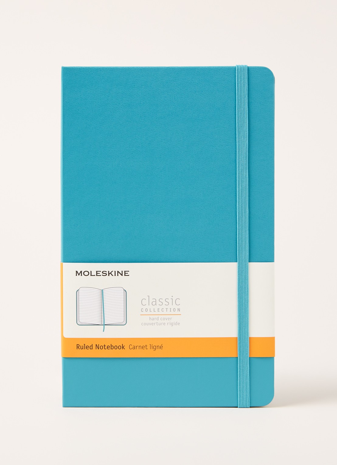 Moleskine Classic L gelinieerd notitieboek - voorkant 3 turquoise