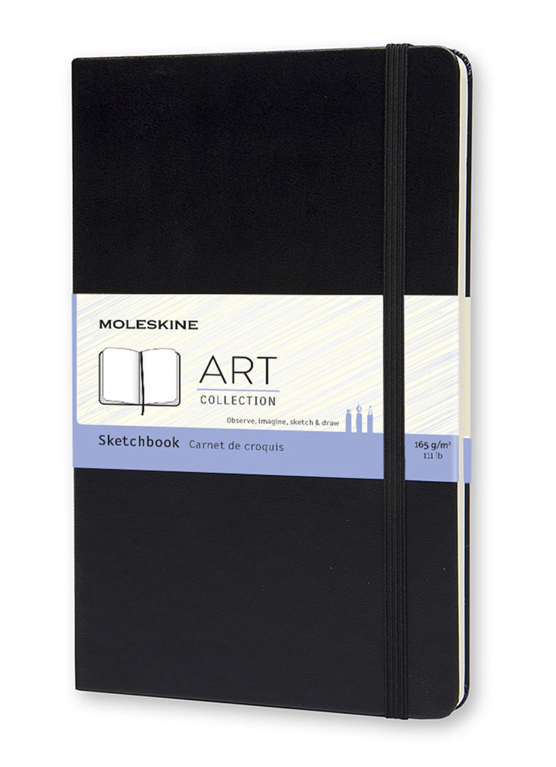 Moleskine Classic Large Hard blanco schetsboek  - voorkant zwart