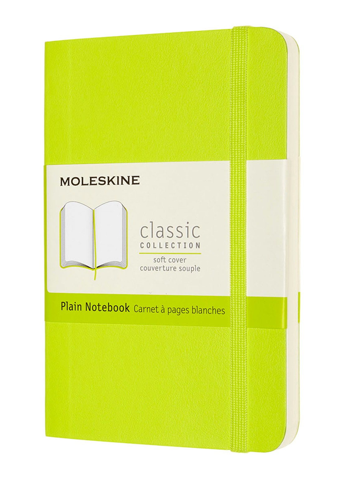 Moleskine Classic Pocket blanco notitieboek 14 x 9 cm - voorkant 2 neongroen