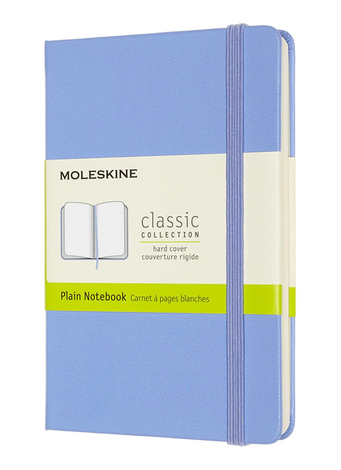 Moleskine Classic Pocket blanco notitieboek 14 x 9 cm - voorkant 2 lichtblauw