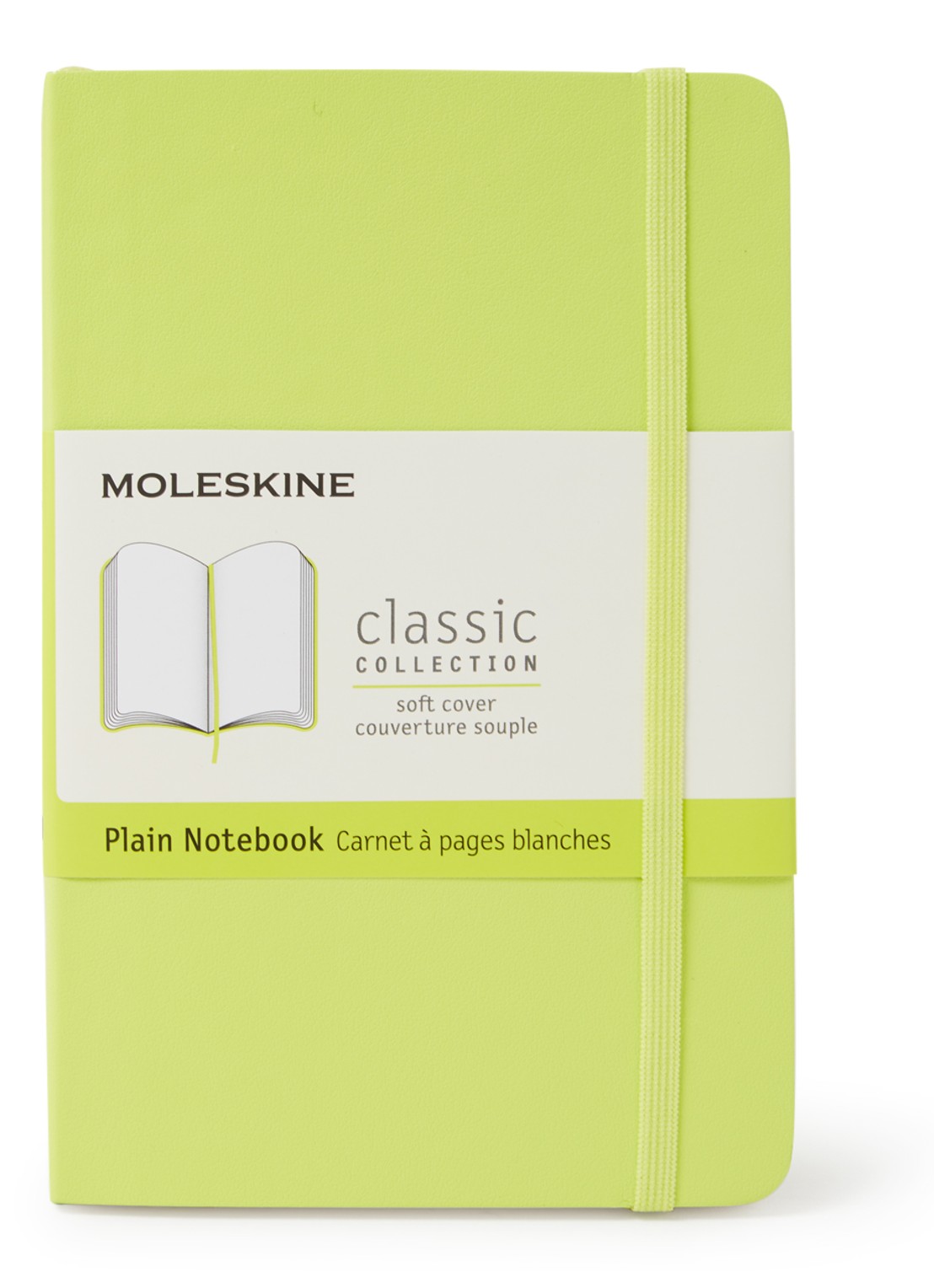 Moleskine Classic Pocket blanco notitieboek 14 x 9 cm - voorkant 4 neongroen