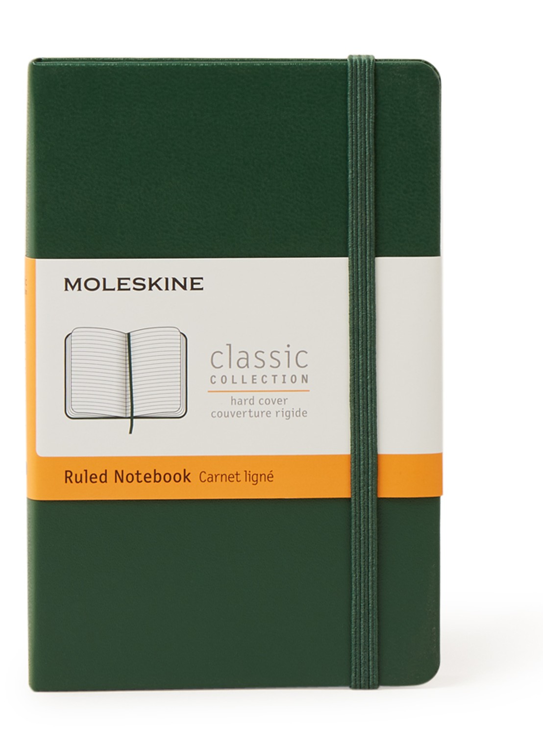 Moleskine Classic Pocket gelinieerd notitieboek 14 x 9 cm - voorkant groen