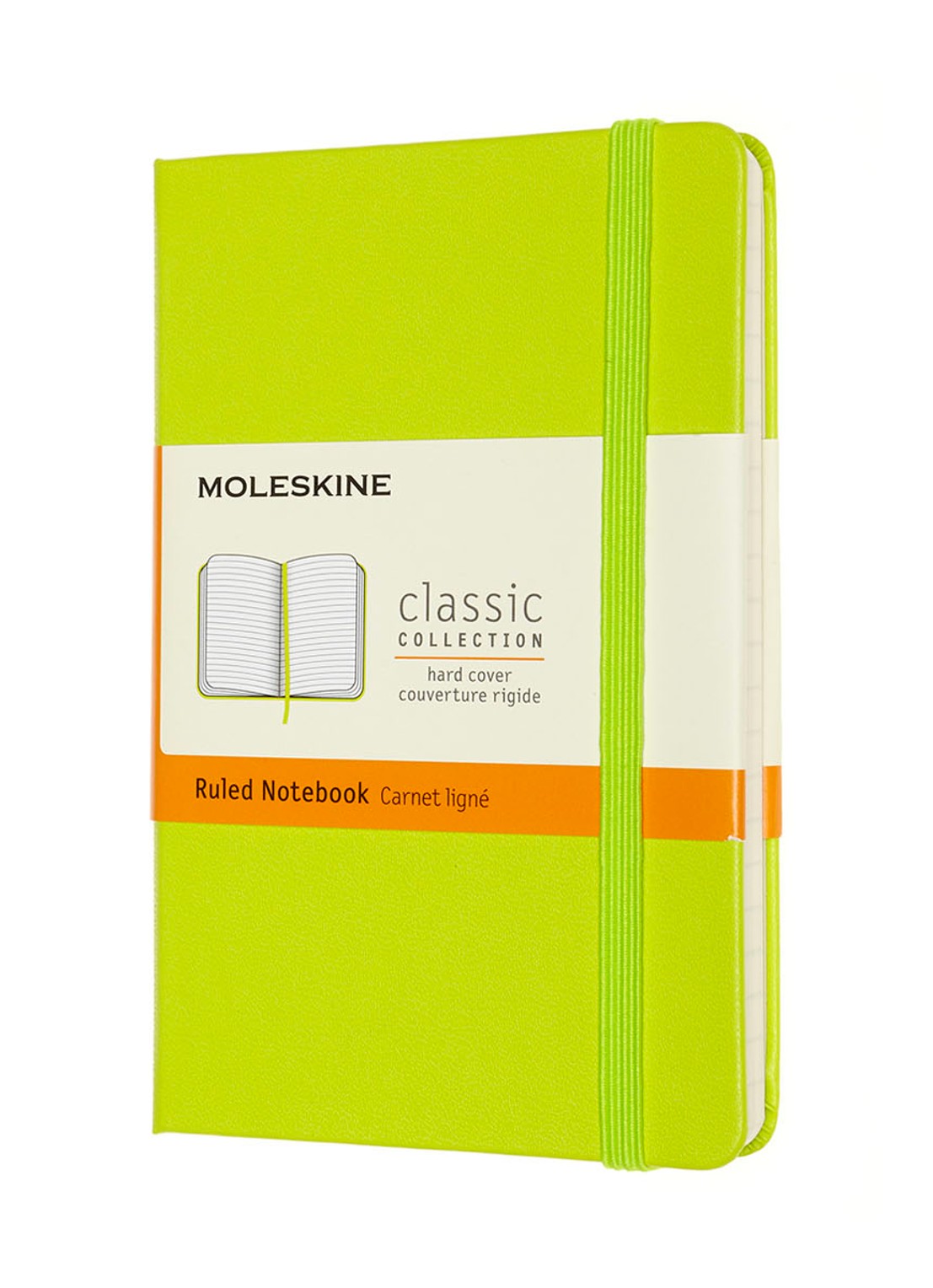Moleskine Classic Pocket gelinieerd notitieboek 14 x 9 cm - voorkant 2 lime