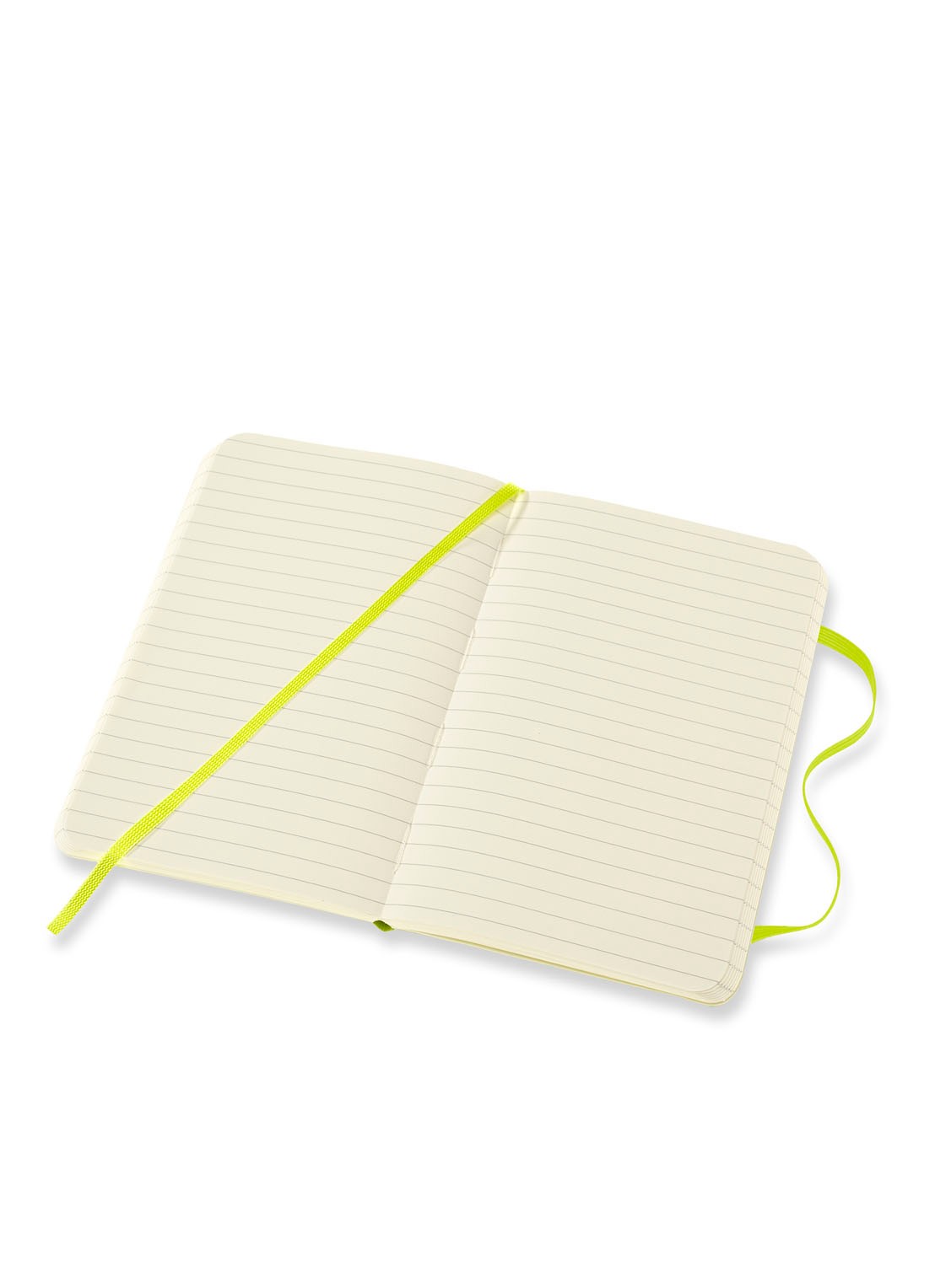 Moleskine Classic Pocket gelinieerd notitieboek 14 x 9 cm - voorkant 3 neongroen