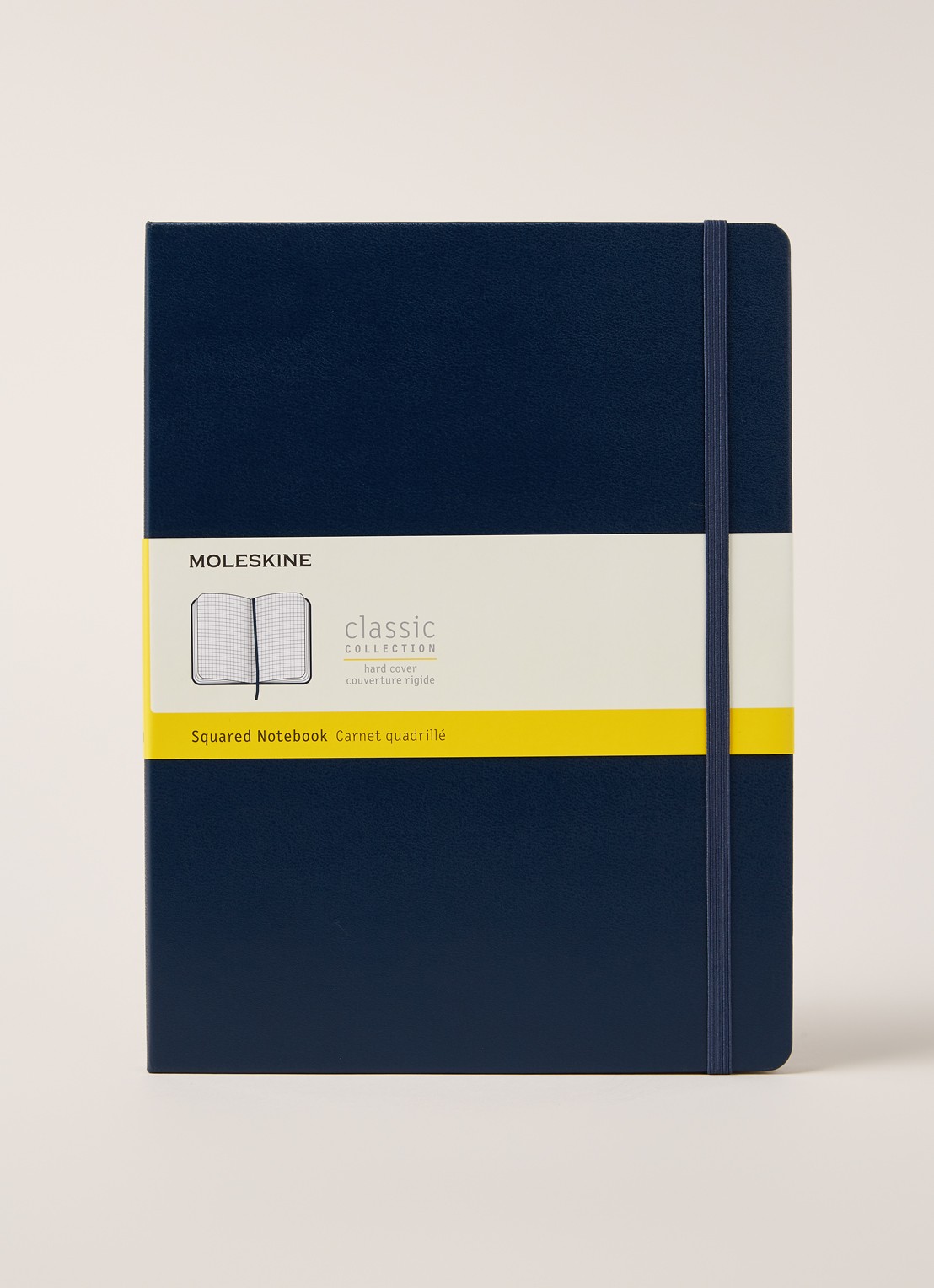 Moleskine Classic XL geruit notitieboek - voorkant 2 donkerblauw