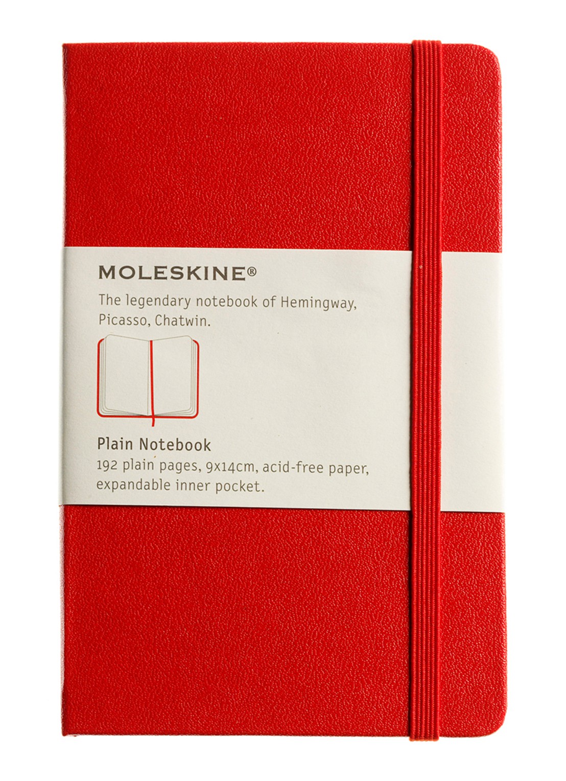 Moleskine Coloured blanco notitieboek 19 x 9 cm - voorkant rood