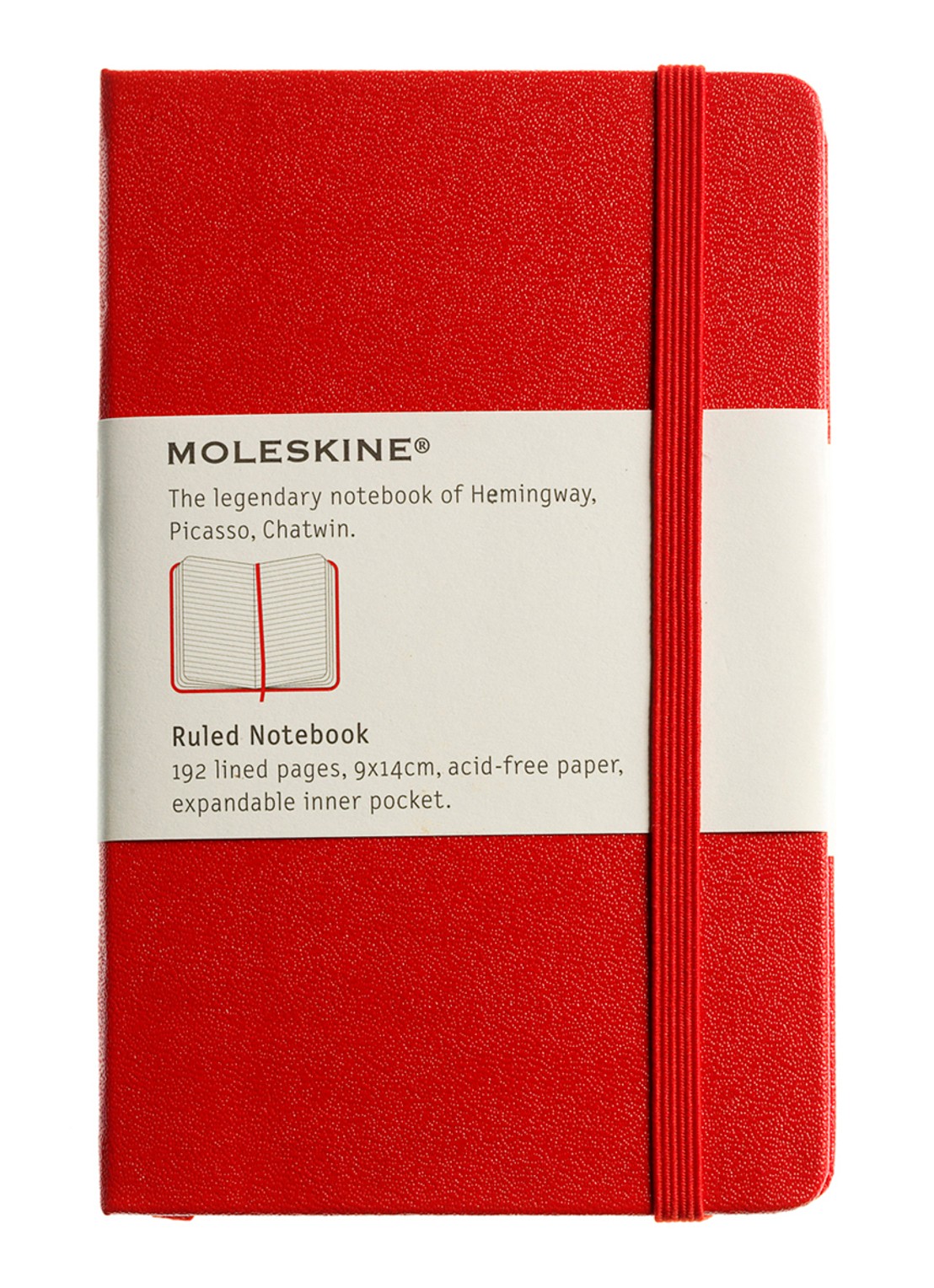 Moleskine Coloured gelinieerd notitieboek 14 x 9 cm - voorkant steenrood