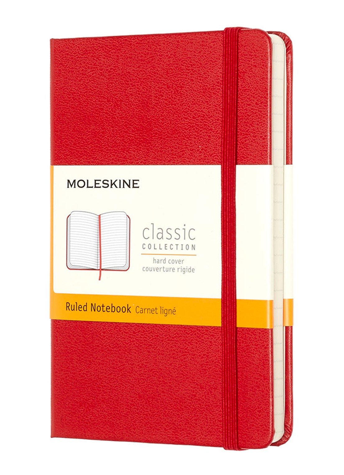 Moleskine Coloured gelinieerd notitieboek 14 x 9 cm - voorkant 2 steenrood