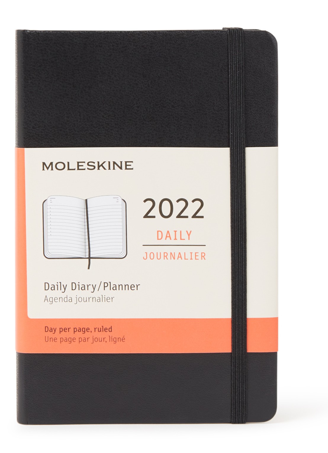 Moleskine Daily agenda 2022 - voorkant 2 zwart