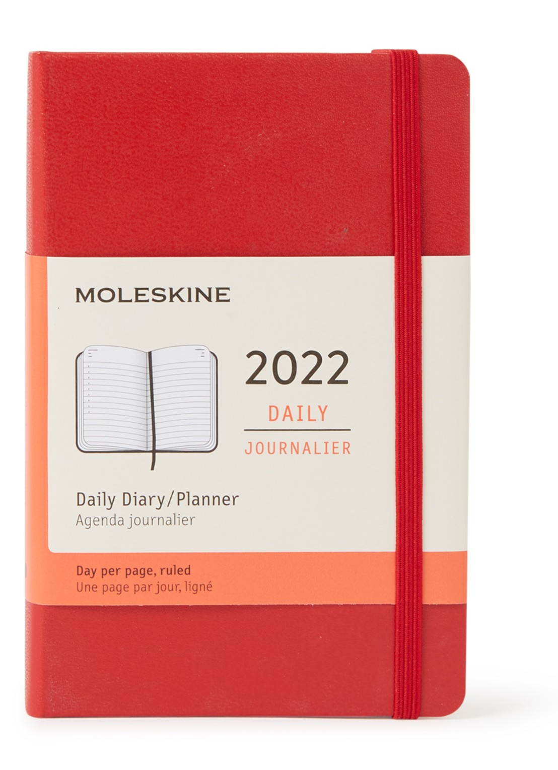 Moleskine Daily agenda 2022 - voorkant donkerrood