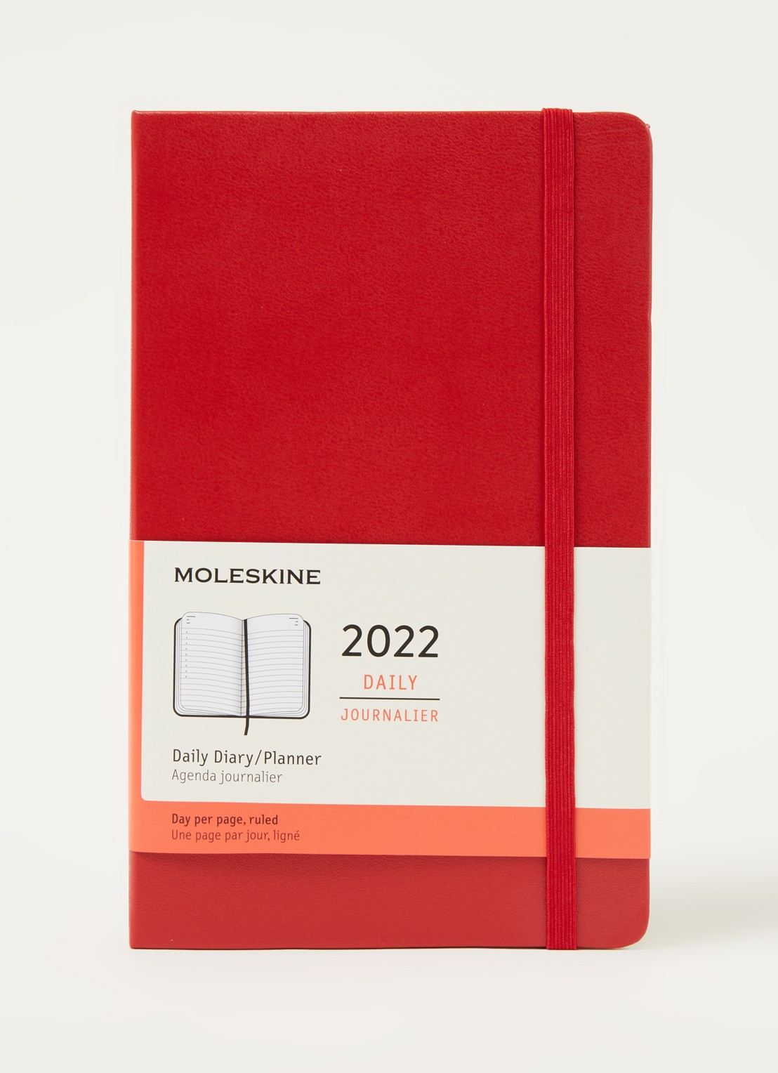 Moleskine Daily agenda 2022 - voorkant 2 rood