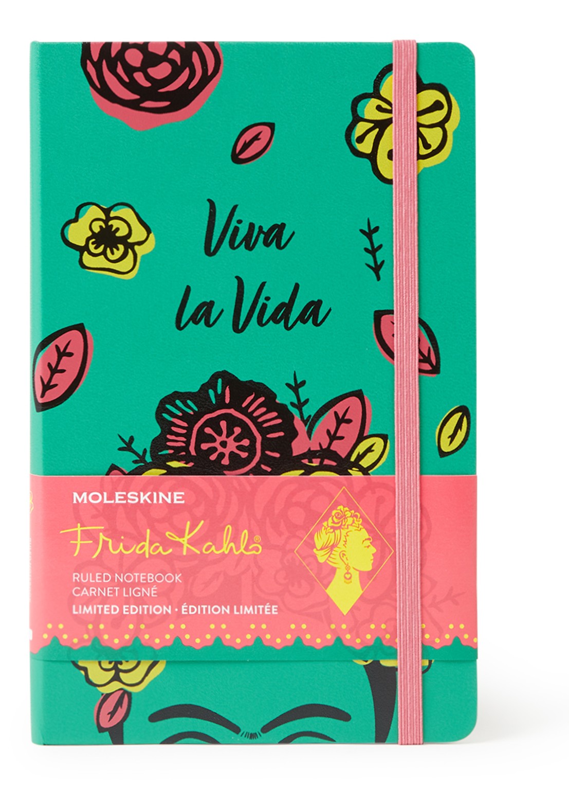 Moleskine Limited Edition Frida Kahlo L gelinieerd notitieboek - voorkant 2 groen