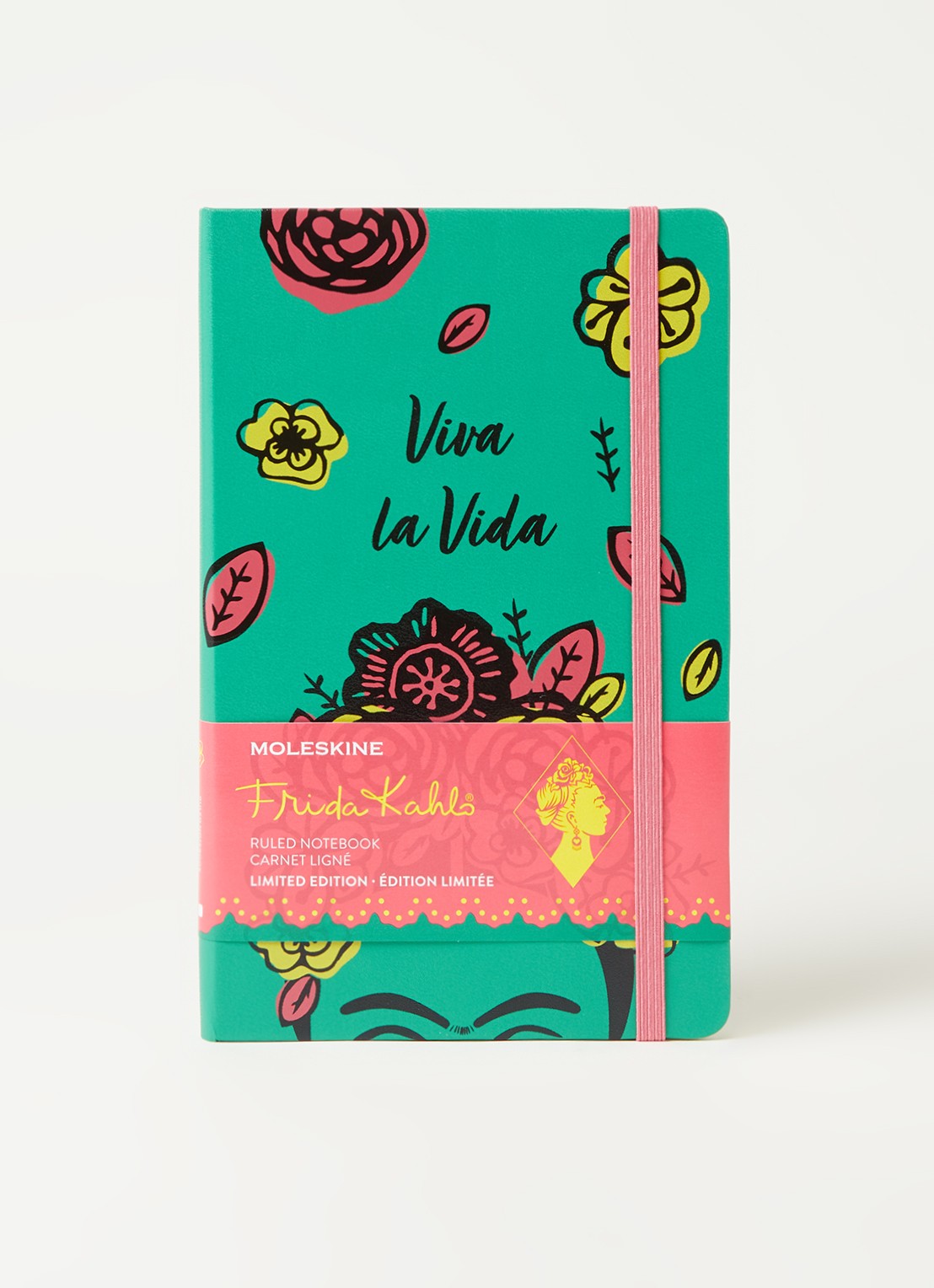 Moleskine Limited Edition Frida Kahlo L gelinieerd notitieboek - voorkant 3 groen