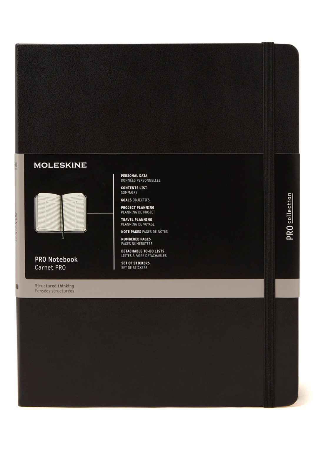 Moleskine Professional notitieboek hard XL 25 x 19 cm - voorkant 2 zwart