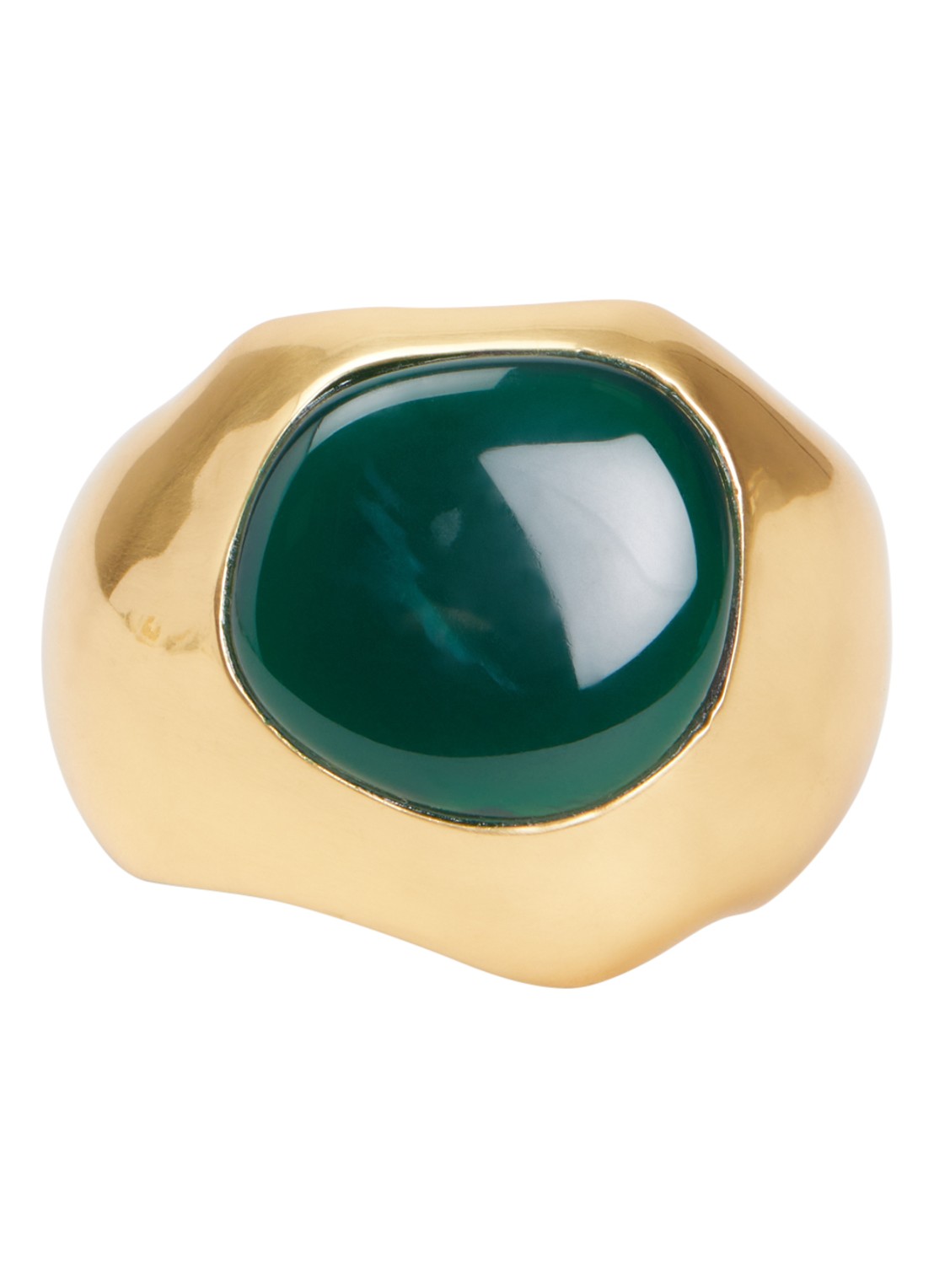 Moliane Bali Green bangle verguld - voorkant goud