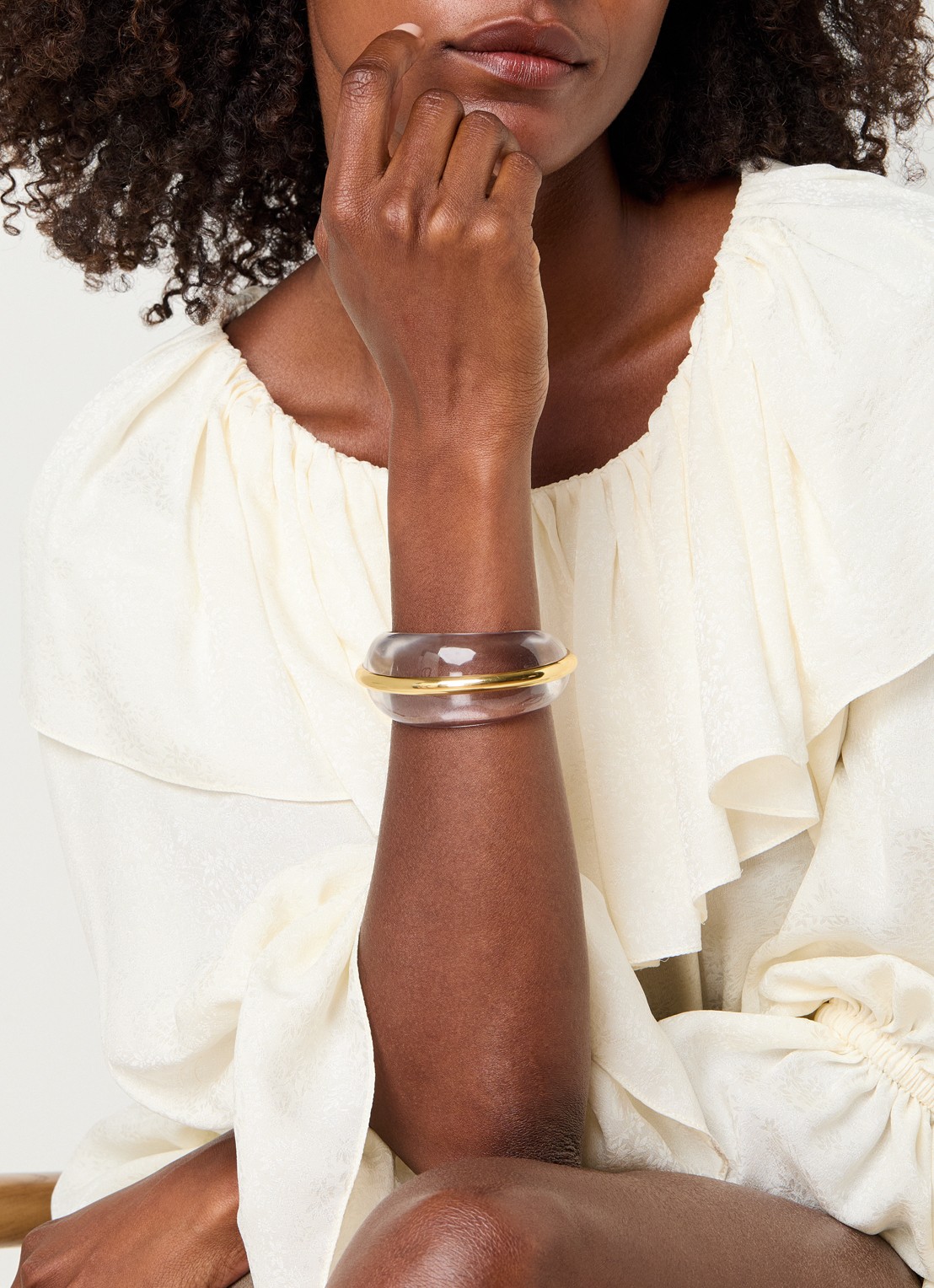 Moliane Claire bangle verguld - voorkant 3 transparant