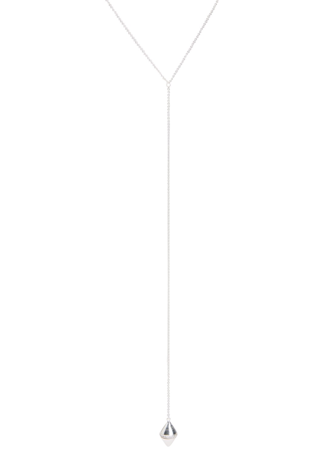 Moliane Olive ketting verzilverd - voorkant zilver