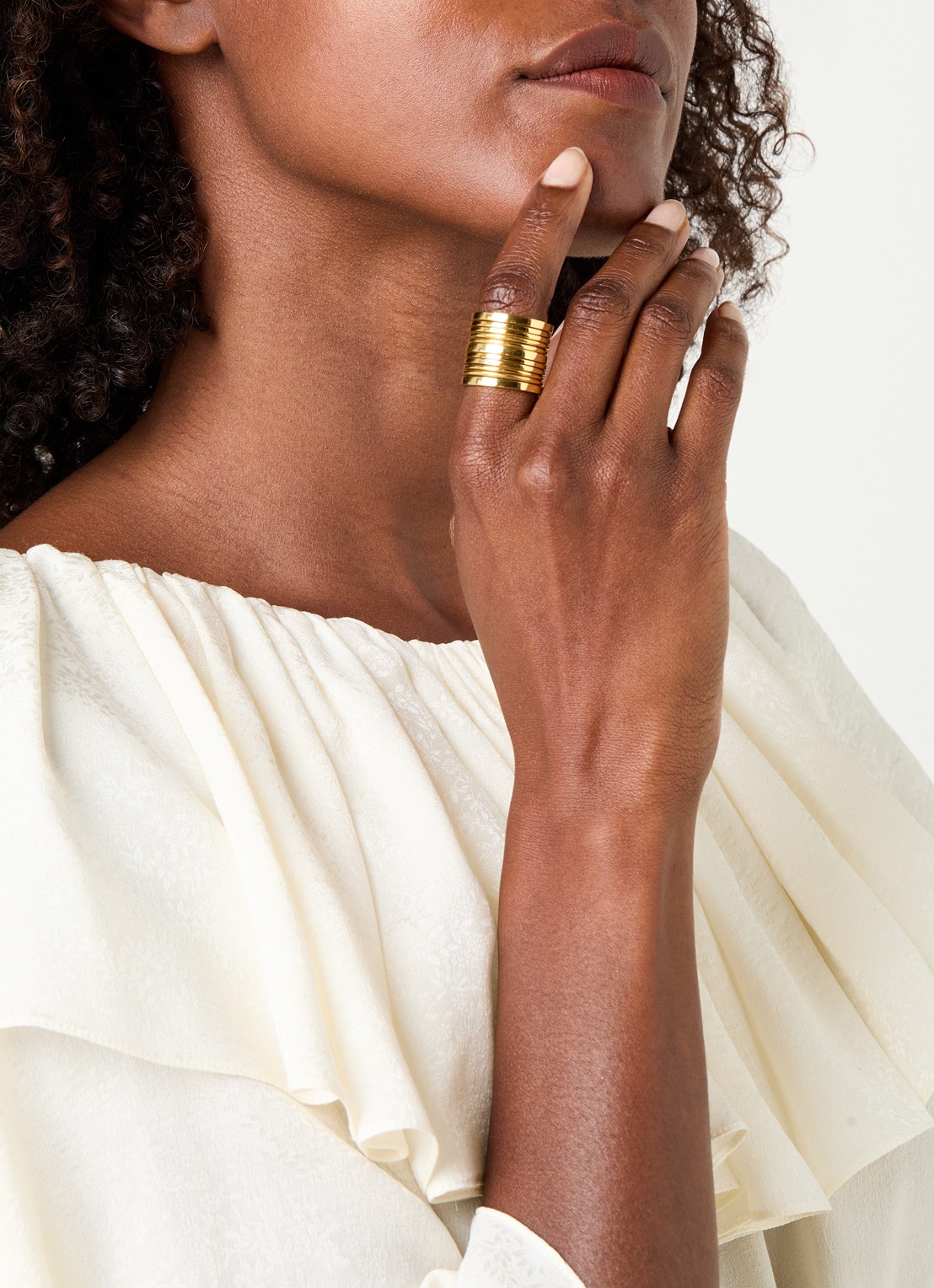 Moliane Zahara ring verguld - voorkant 2 goud