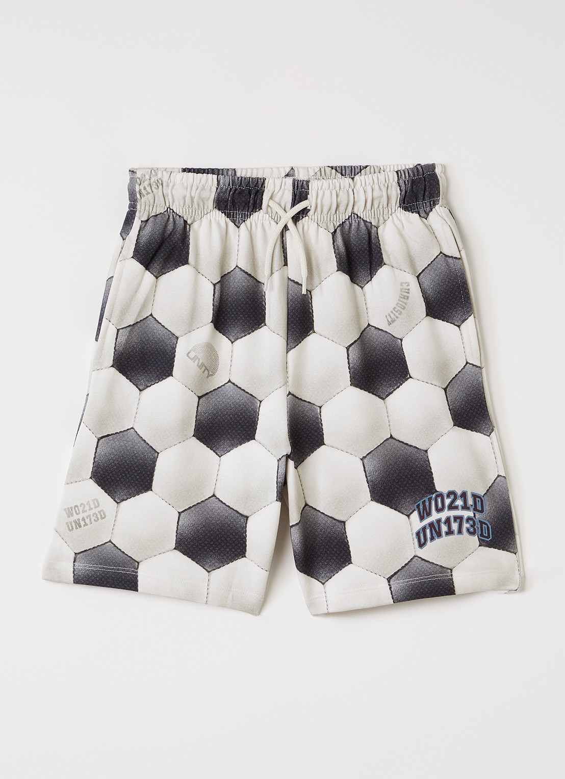 Molo Adian loose fit korte broek met print - voorkant lichtgrijs