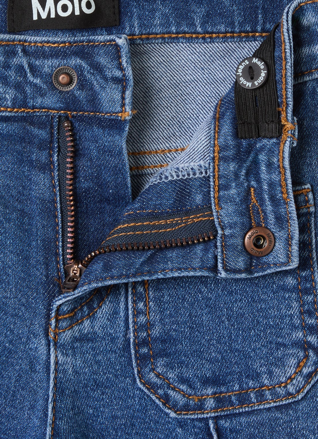 Molo Adina high waist flared jeans van  katoen - detail 4 indigo