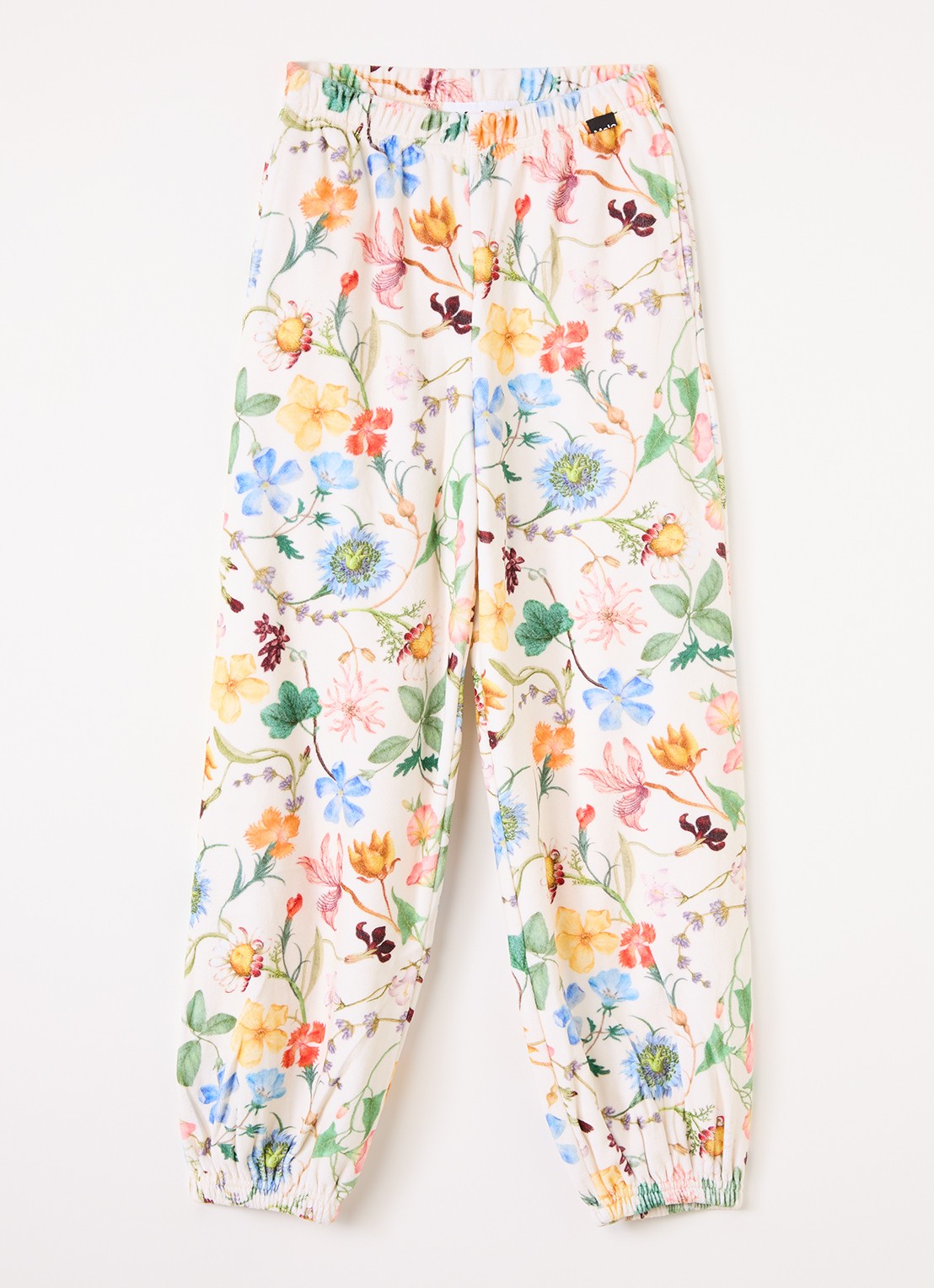 Molo Adriana tapered fit broek van badstof - voorkant 2 gebroken wit