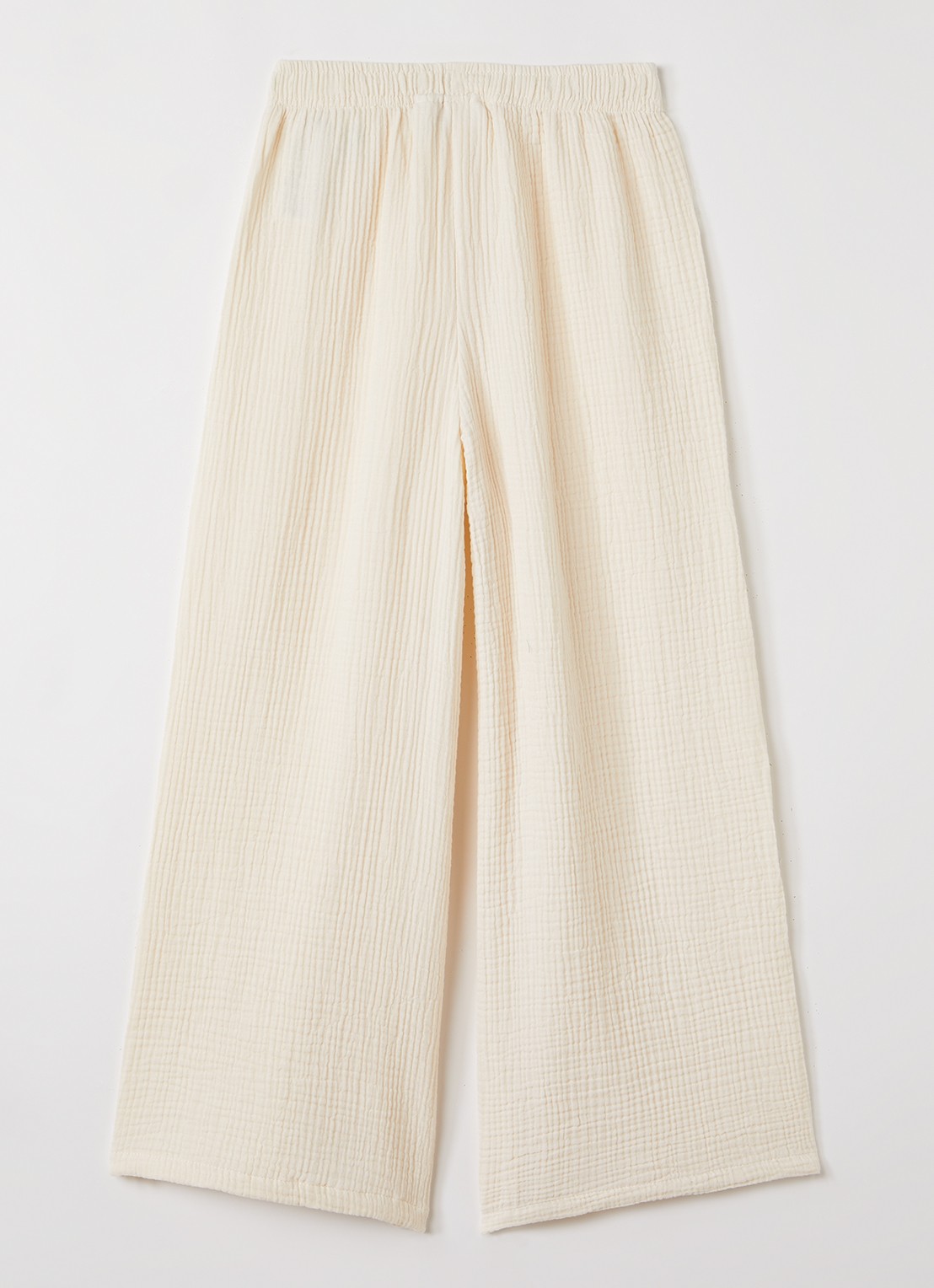 Molo Agatha loose fit broek met structuur - voorkant 3 gebroken wit