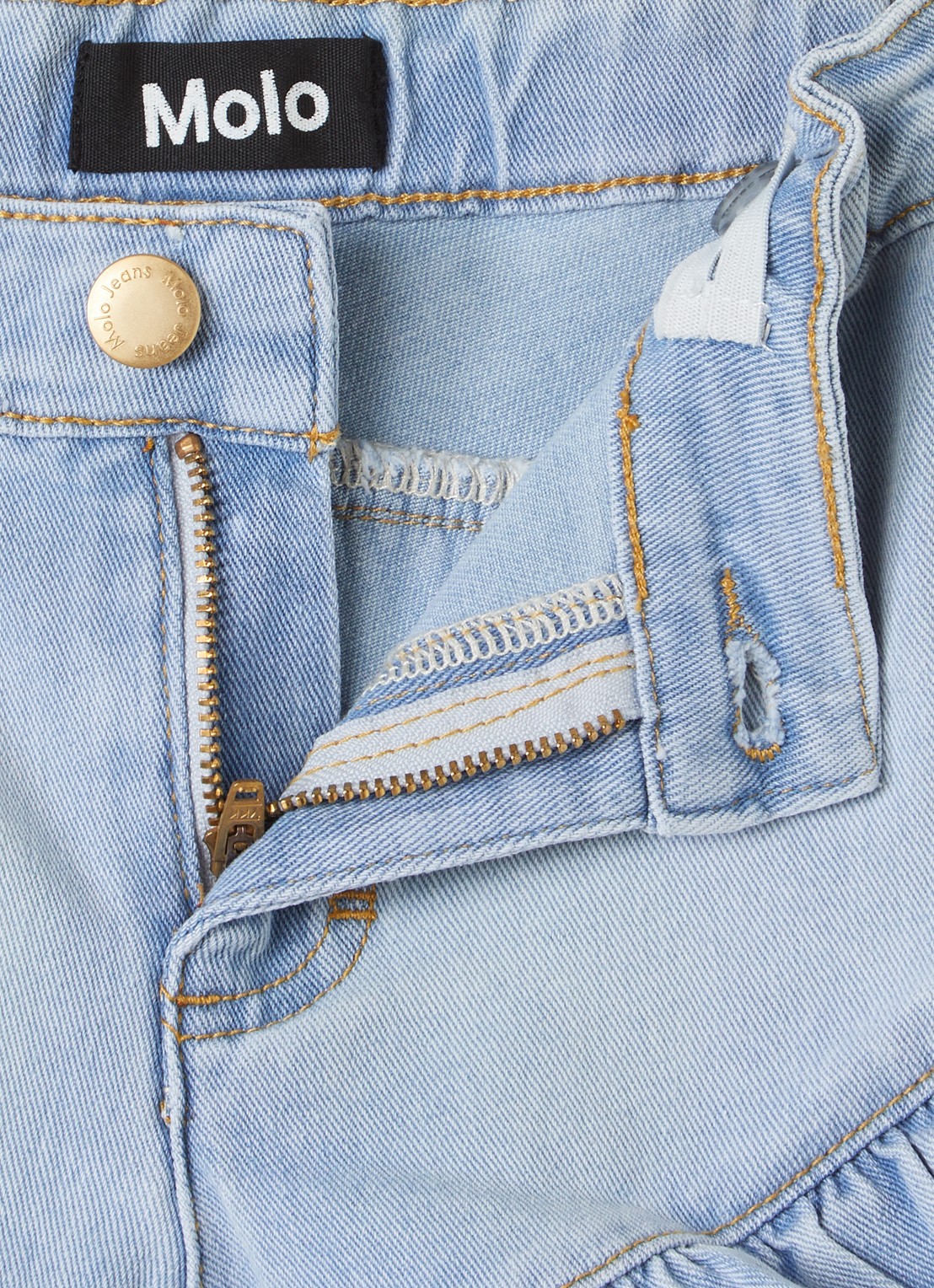 Molo Agnetha spijkerrok met ruches - detail indigo