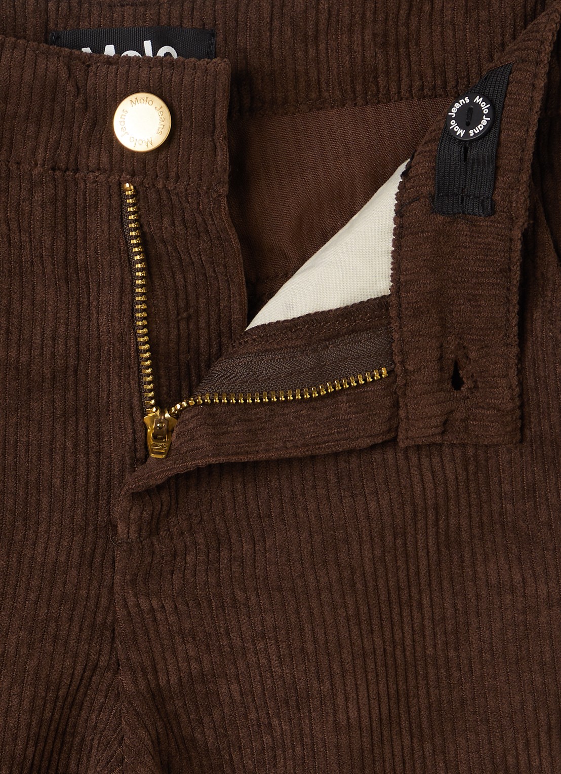 Molo Aida flared broek van corduroy - detail bruin