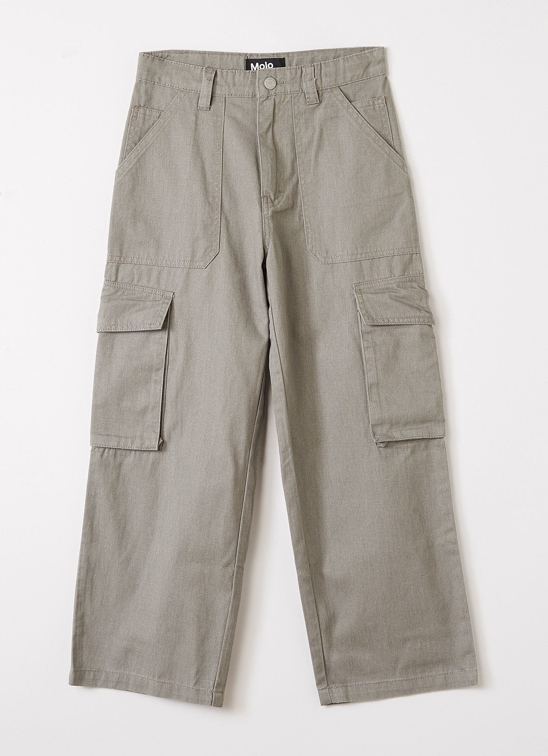 Molo Alter loose fit cargobroek met klepzakken - voorkant taupe