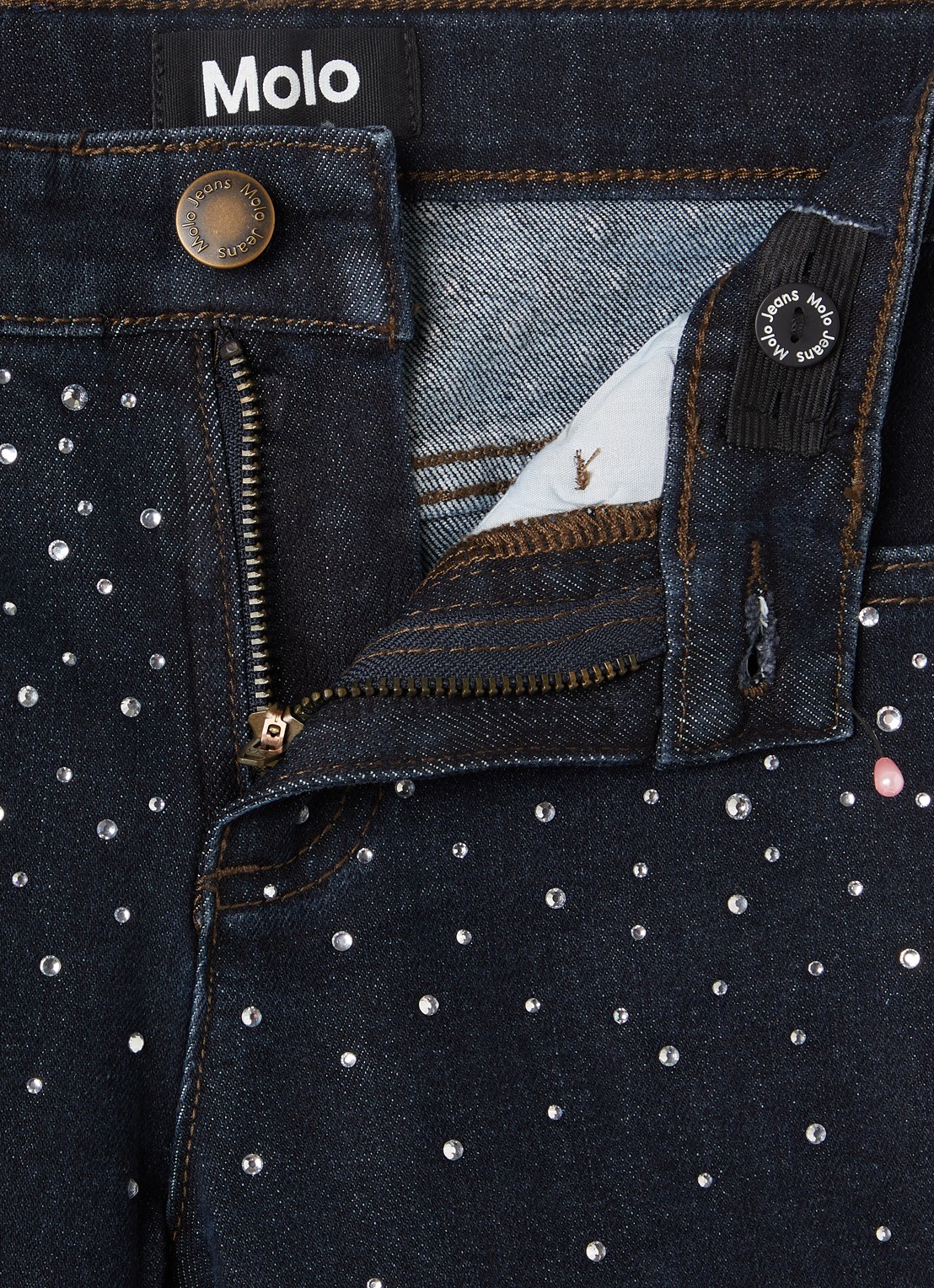 Molo Asta flared jeans van  katoen - detail beige