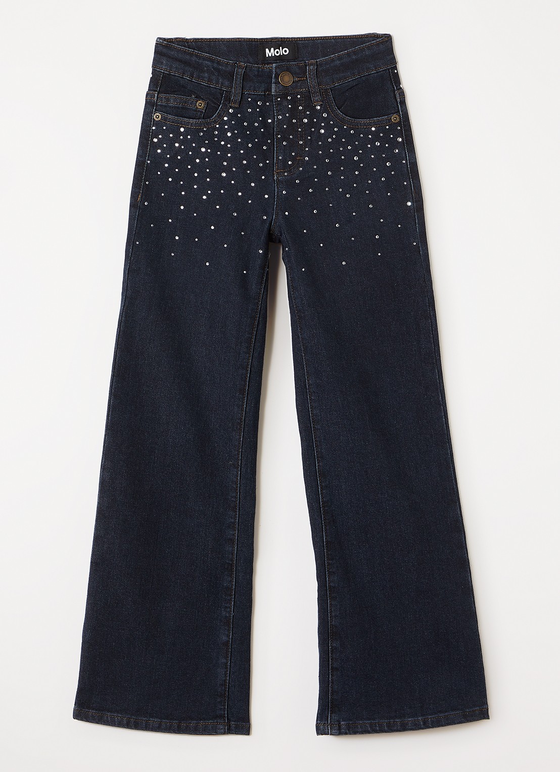 Molo Asta flared jeans van  katoen - voorkant 2 beige