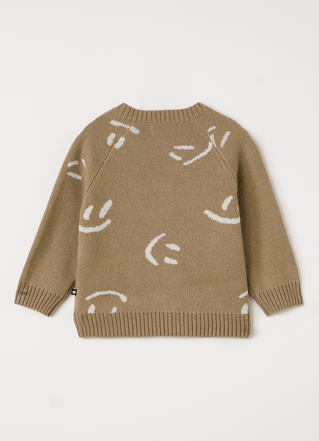 Molo Bobi fijngebreid vest met print - achterkant 3 zand