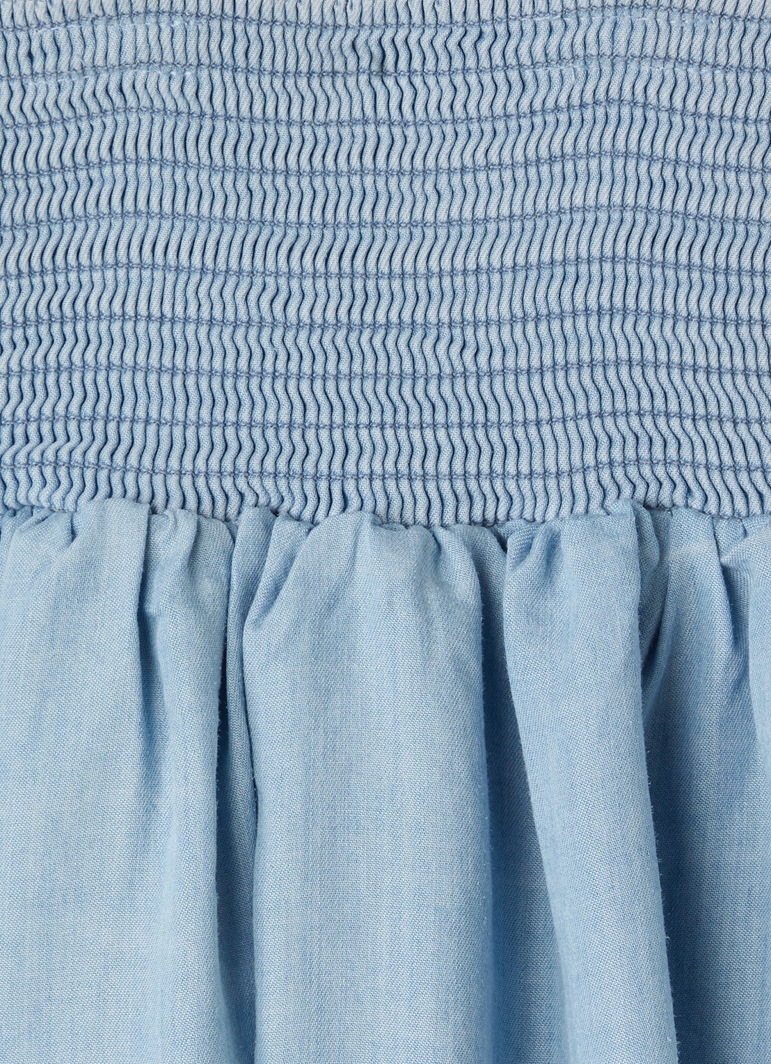 Molo Carella jurk met smockwerk - detail lichtblauw