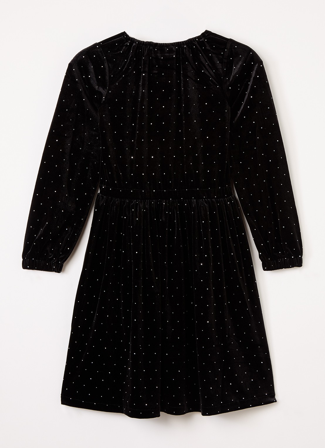 Molo Carolyn jurk van fluweel met strass - voorkant 2 zwart