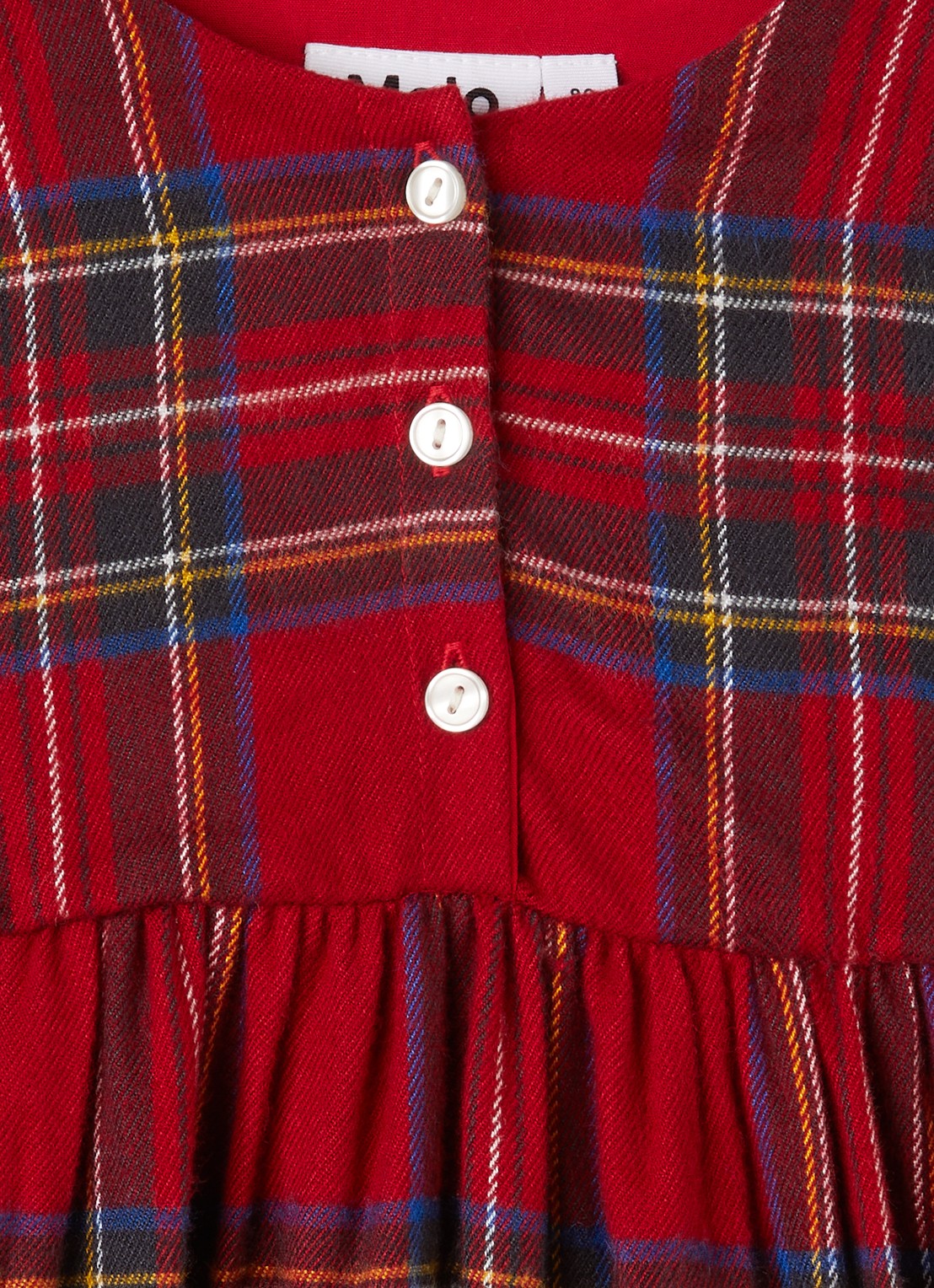 Molo Cele tuniekjurk met ruitdessin - detail rood