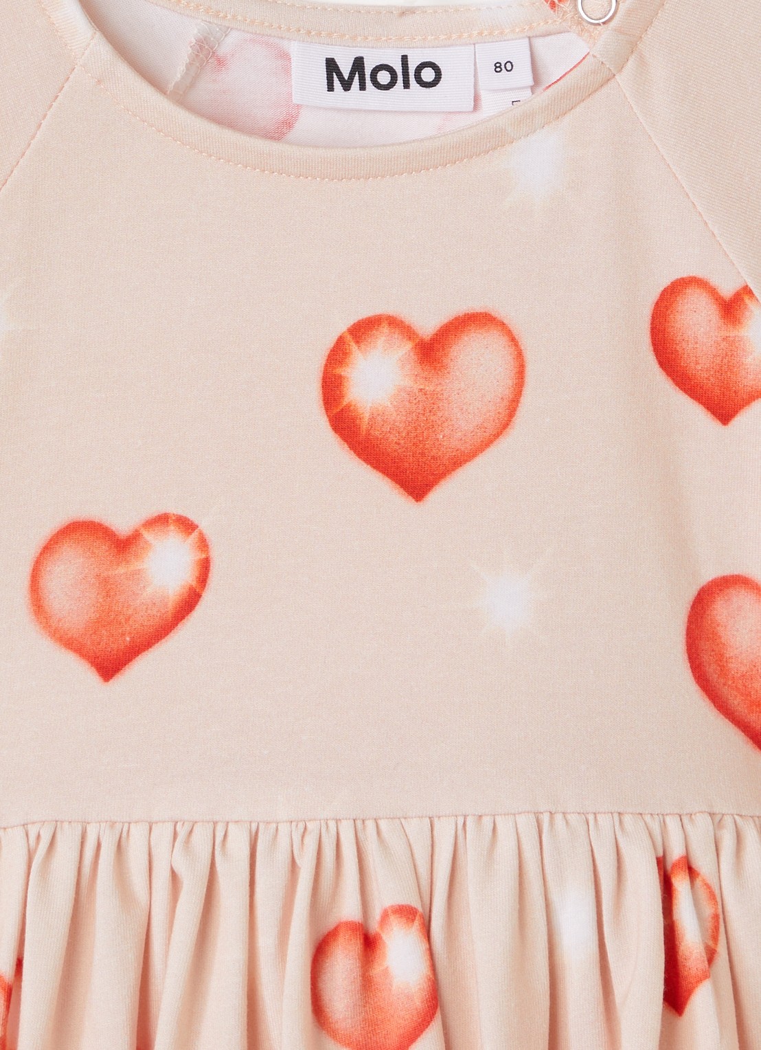 Molo Charmaine jurk met print - detail zalmroze