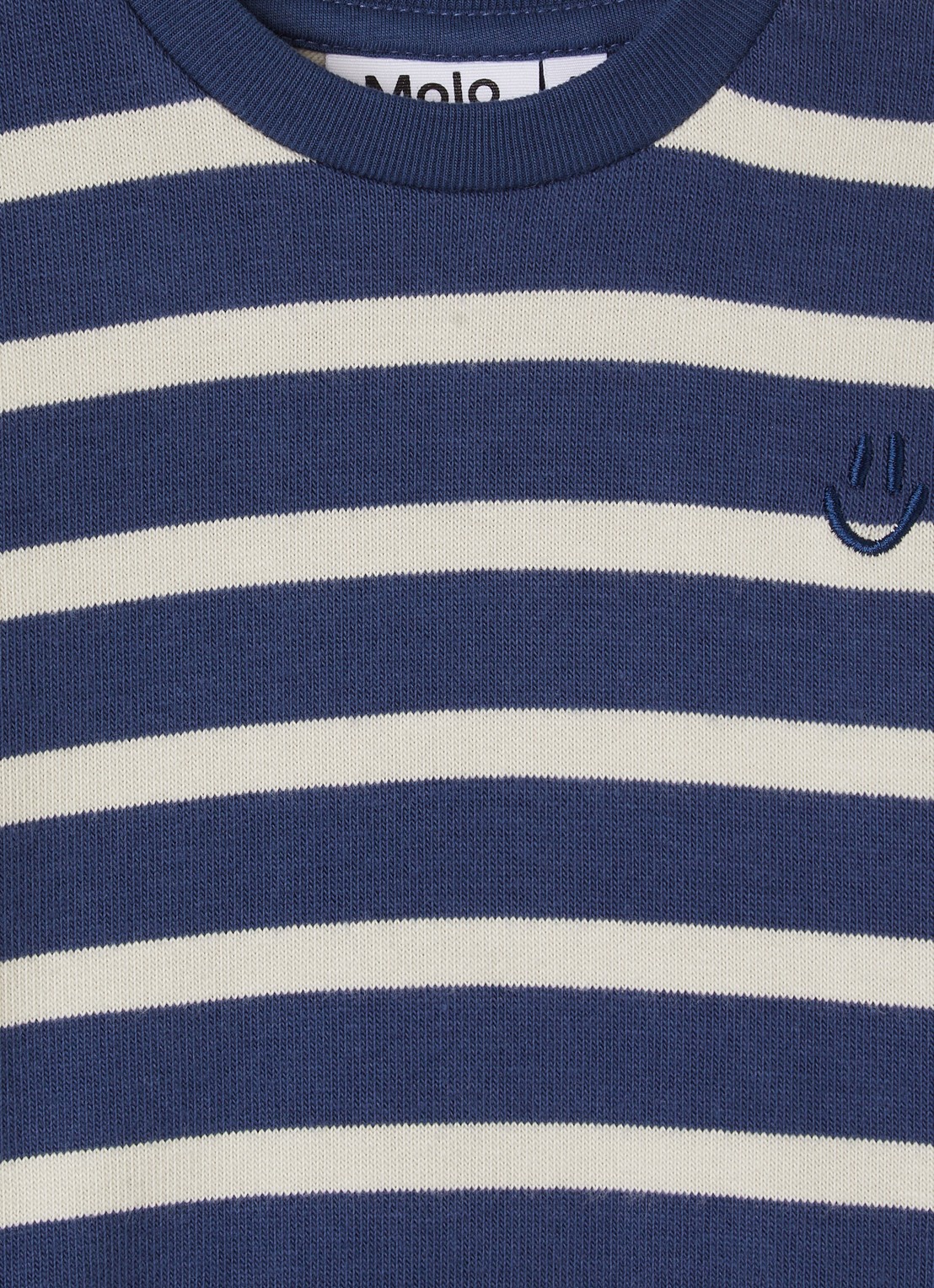 Molo Dear fijngebreide pullover met streepprint - detail blauw