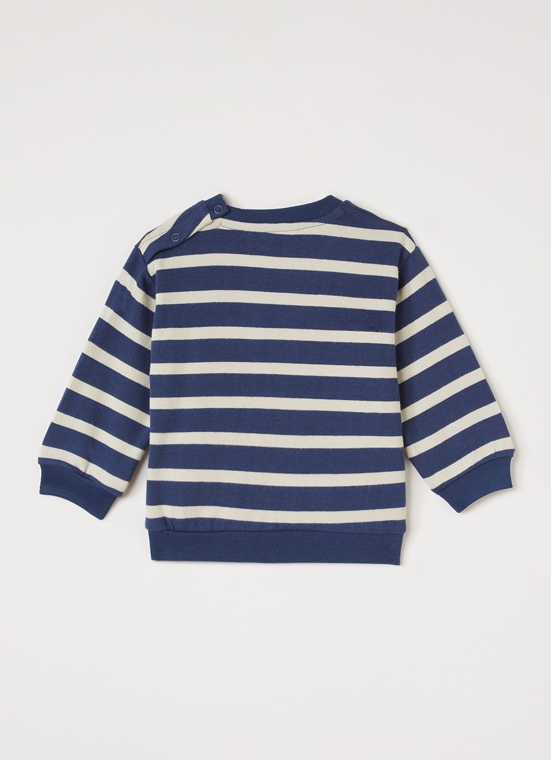 Molo Dear fijngebreide pullover met streepprint - voorkant 3 blauw