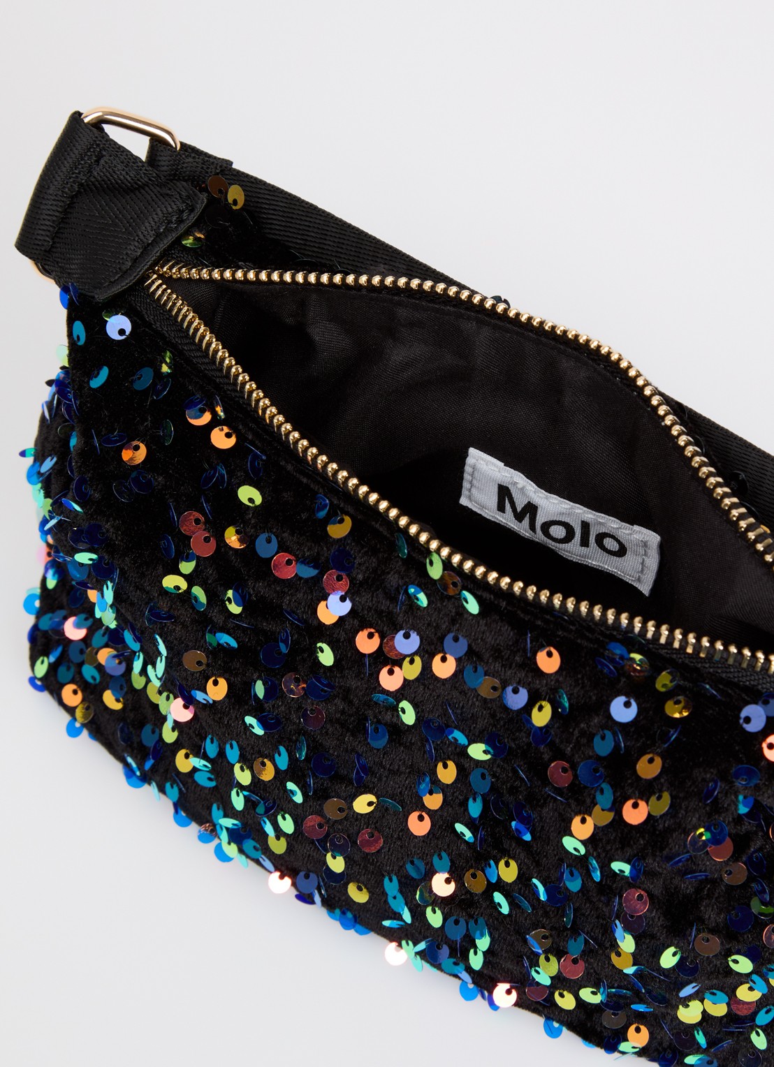 Molo Dolly schoudertas met pailletten - detail 2 zwart