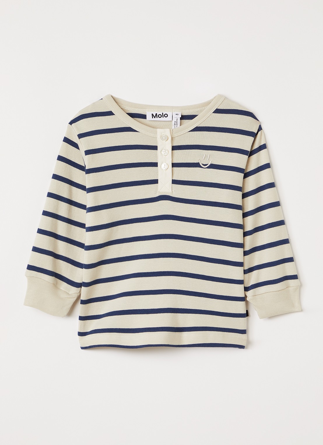 Molo Emore longsleeve met streepprint - voorkant 2 beige