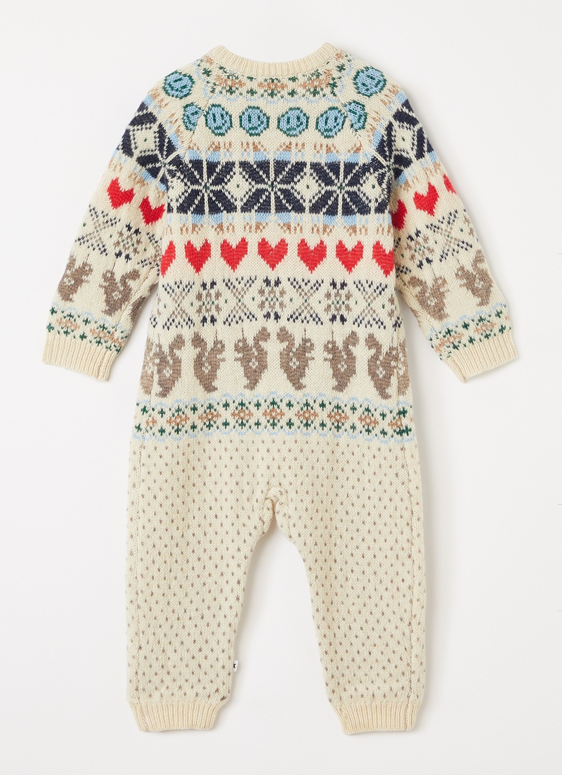 Molo Frej grofgebreid babypak van wol - voorkant 2 beige