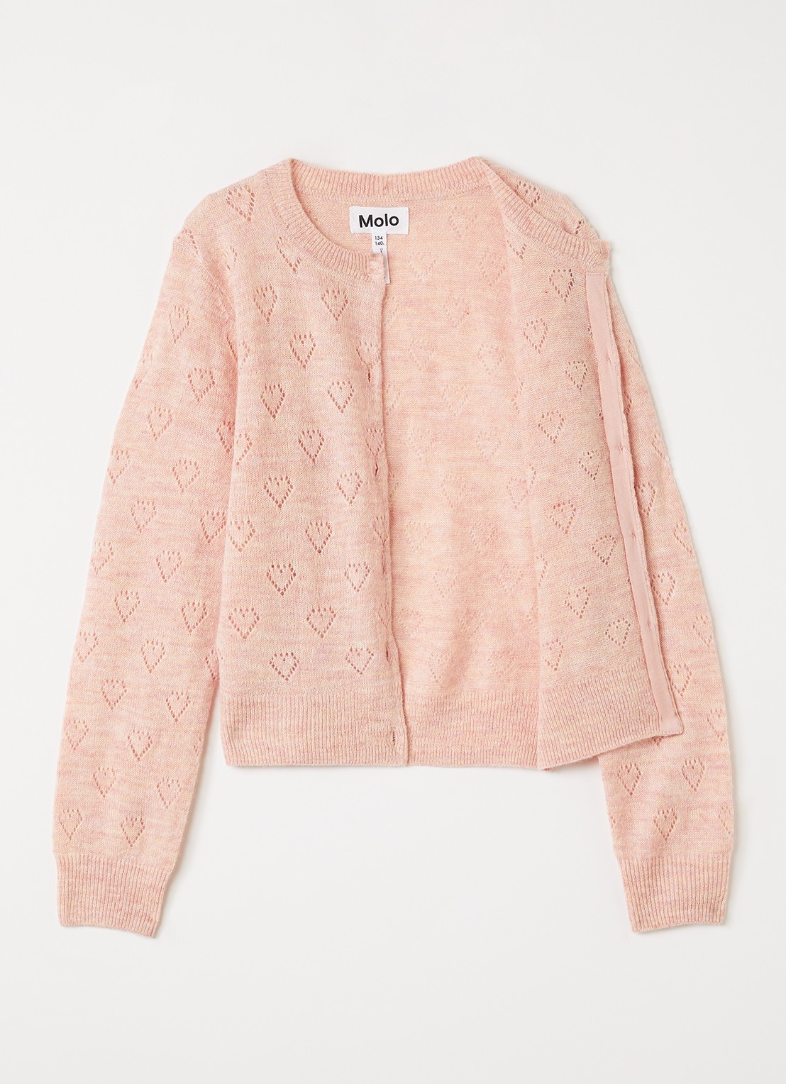 Molo Gillian fijngebreid vest in alpaca wolblend - voorkant 3 zalmroze