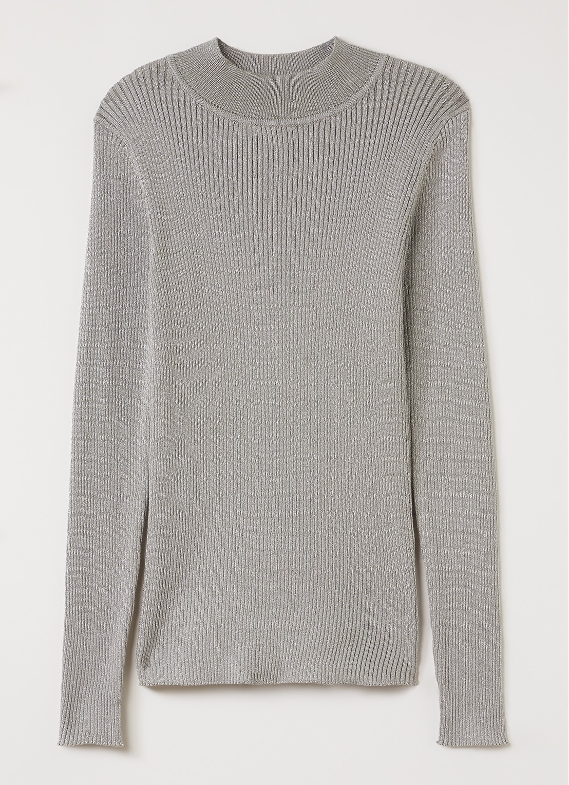 Molo Ginevra grofgebreide pullover met lurex - voorkant 2 grijs