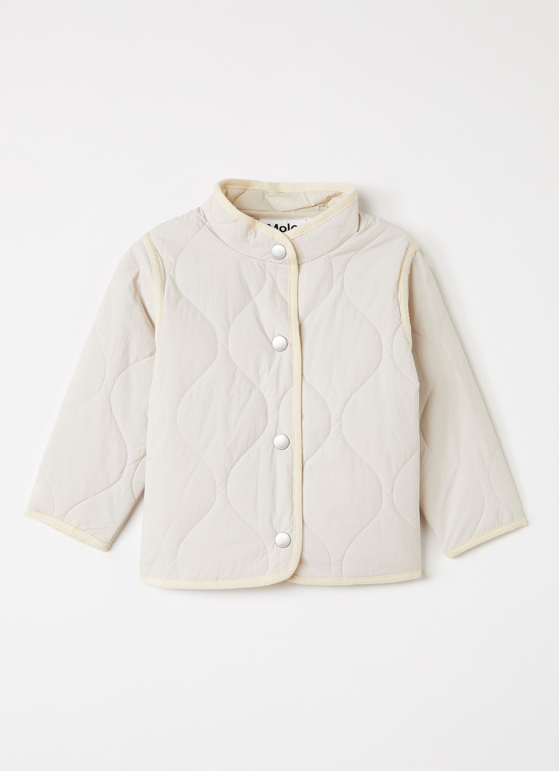 Molo Harrie gewatteerd jack met quilt patroon - voorkant creme