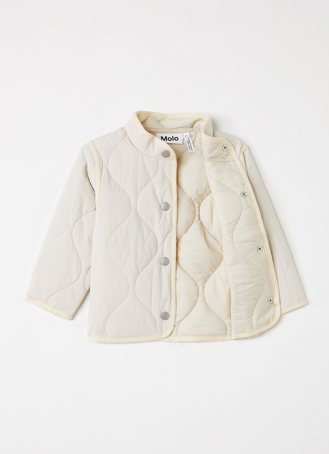 Molo Harrie gewatteerd jack met quilt patroon - voorkant 2 creme