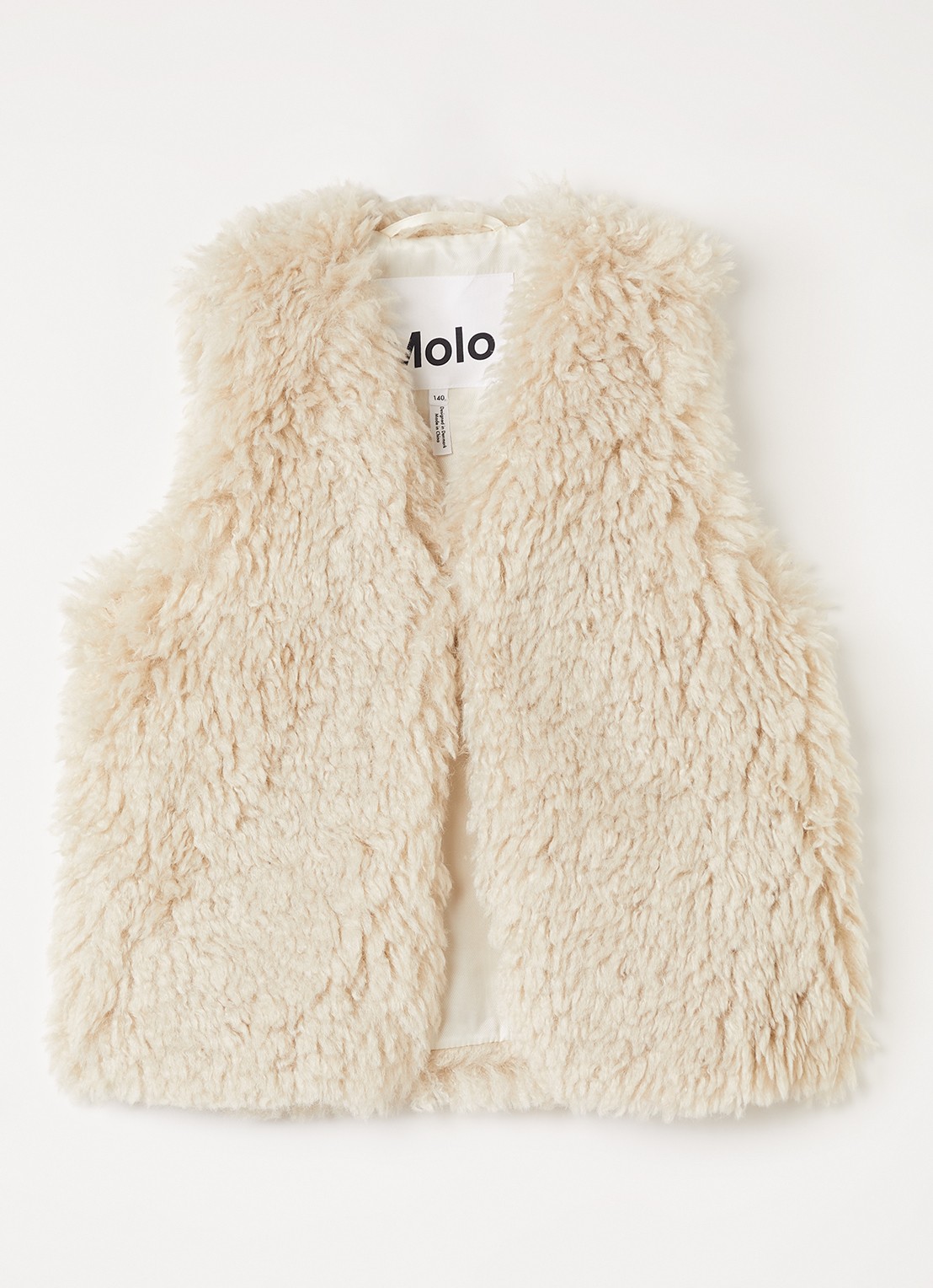 Molo Hatcha gilet van teddy - voorkant 2 beige