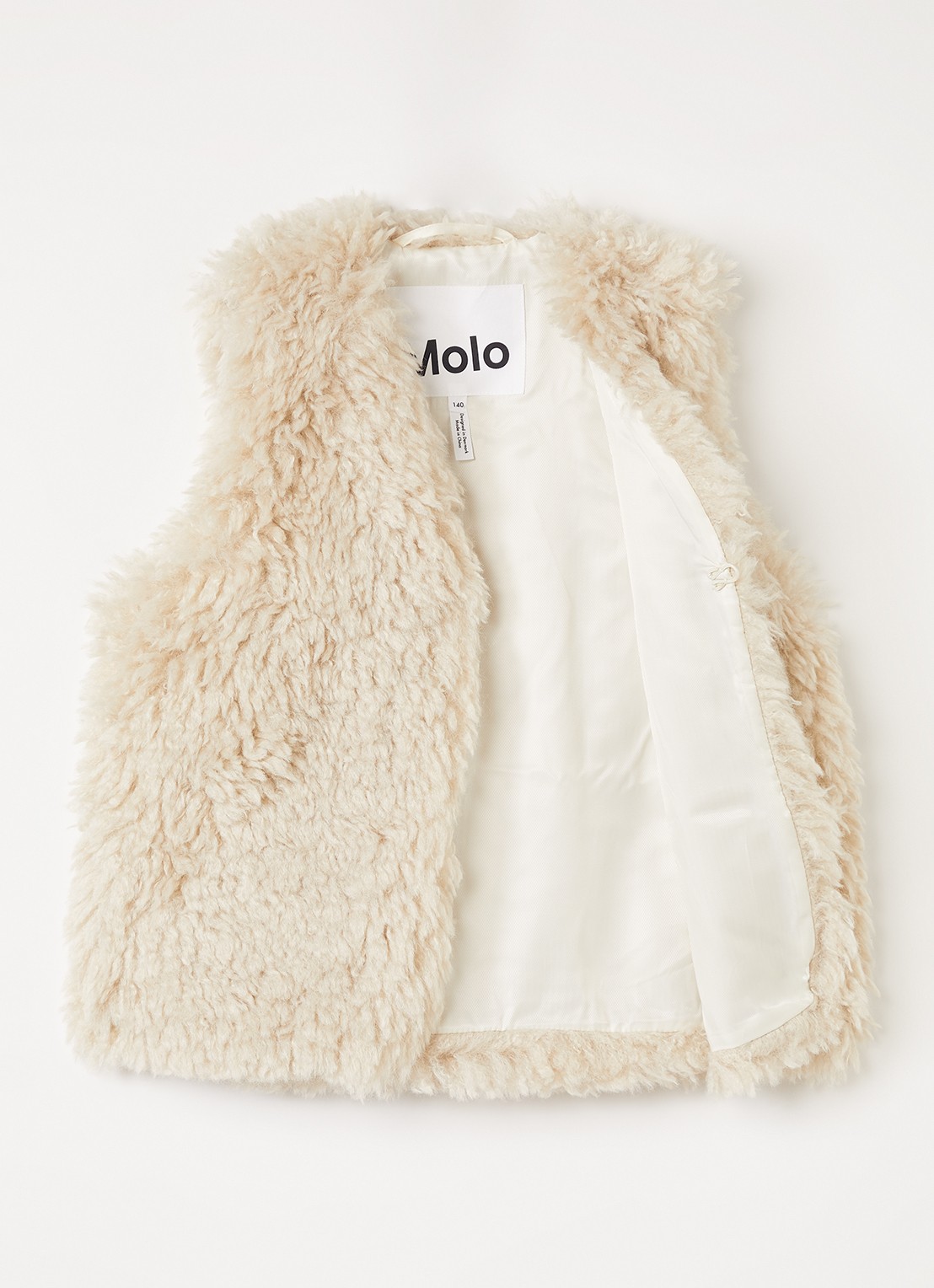 Molo Hatcha gilet van teddy - voorkant 3 beige